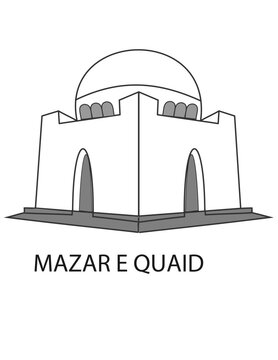 Mazar e Quaid vector illustration