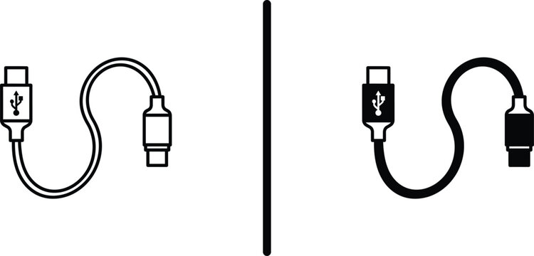 A diagram showing two types of USB cables with different connectors