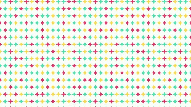 Seamless Retro Starburst Pattern Background Vibrant Teal Pink Yellow Geometric Abstract Design