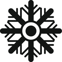 Obraz premium Black snowflake symbol representing winter, ice, and freezing temperatures on a white background