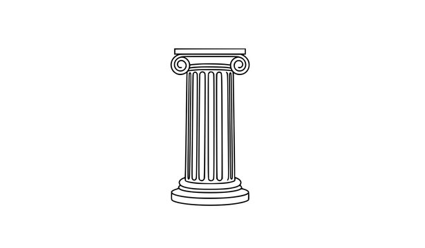 Title:
Ancient theatre pillar outline icon classical Greek column line vector isolated on white background