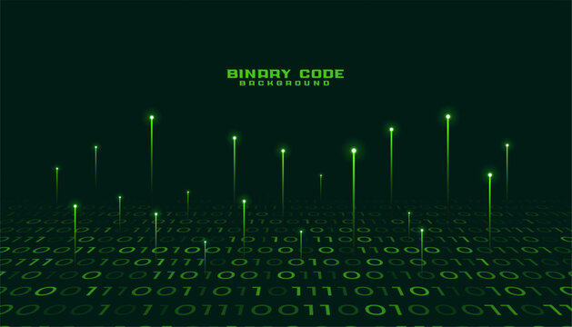 digital binary code streaming matrix background design