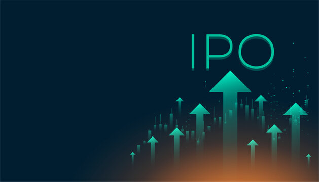 initial public offering ipo financial growth concept with upward arrows and trading chart