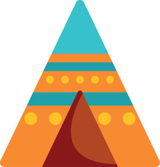 Teepee tent showing traditional patterns and cultural housing © anatolir