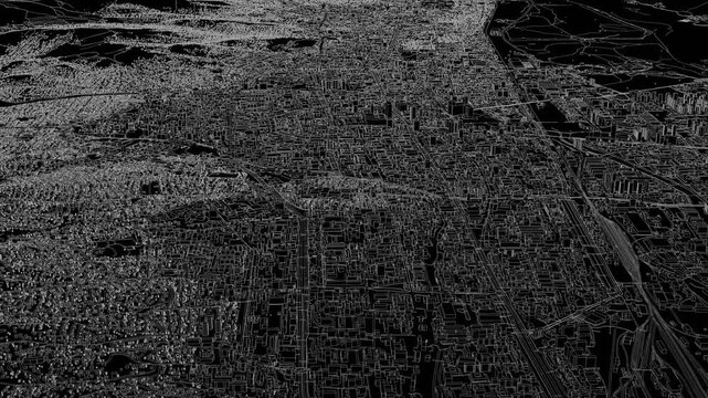 3D looped animation of city - Ulaanbaatar Mongolia