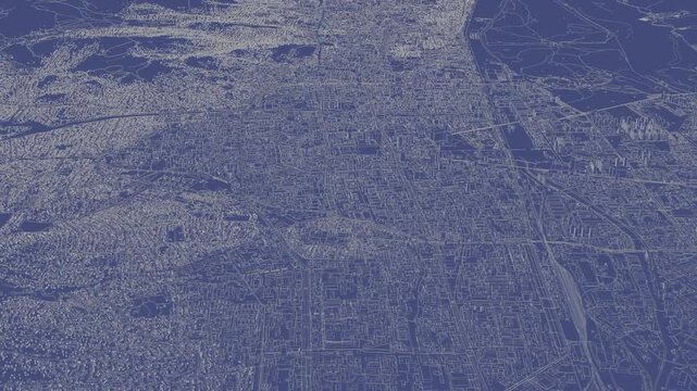 3D looped animation of city - Ulaanbaatar Mongolia