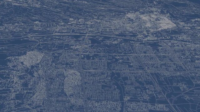 3D looped animation of city - Dushanbe Tajikistan