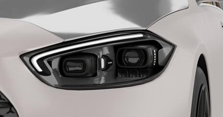 Close-up of luxury sedan headlight © ridho