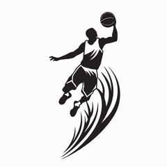 Modern Flying Basketball Player Symbol For Streetball Tournament © Sutarno