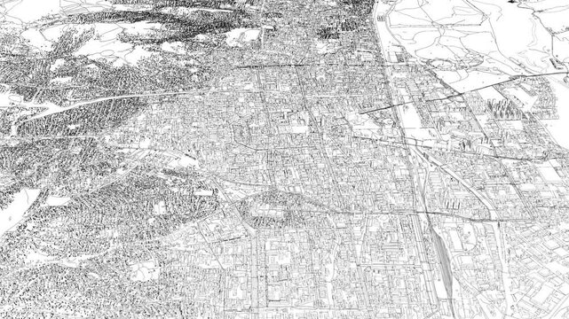 3D looped animation of city - Ulaanbaatar Mongolia