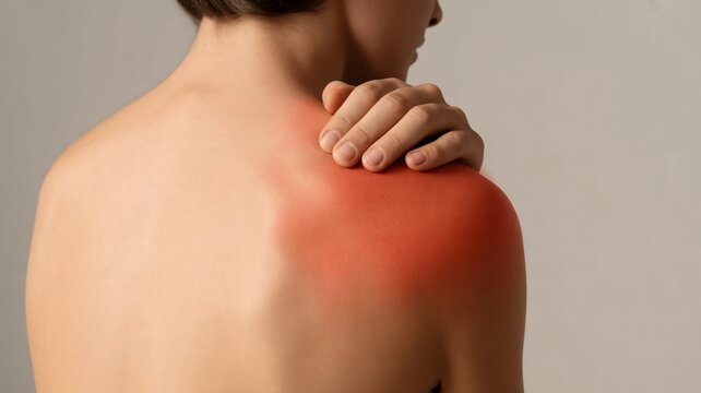 Back pain, shoulder ache, muscle strain, red inflamed skin, health issue