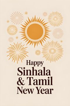 Sinhala Tamil New Year Greeting Card