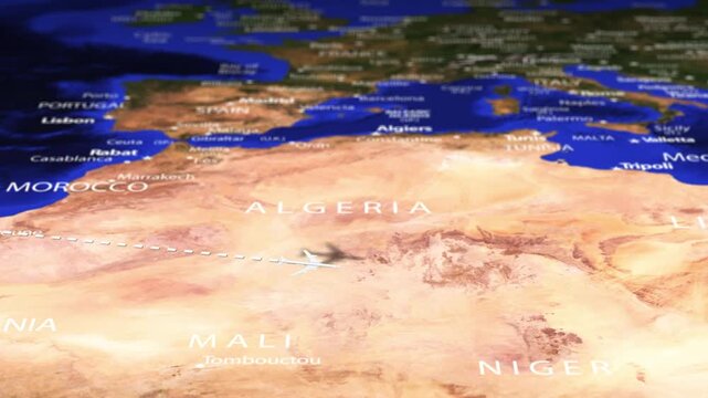 Flight From New York USA to Asmara ERITREA with flag pins