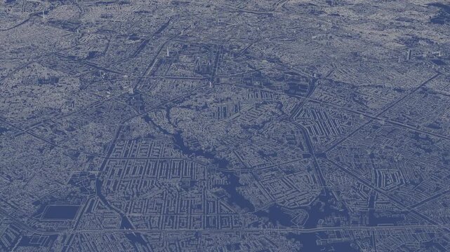 3D looped animation of city - Tashkent Uzbekistan