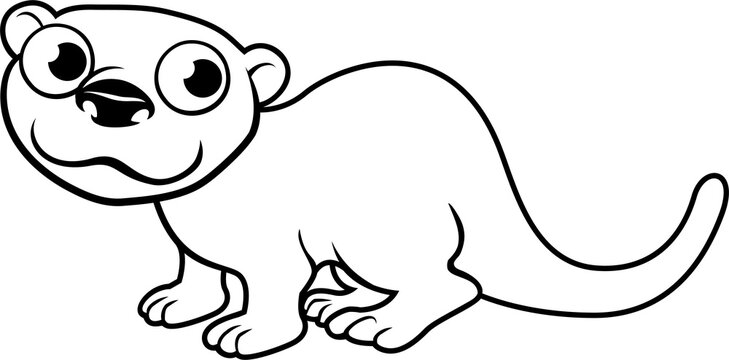 An otter cartoon character wild animal illustration