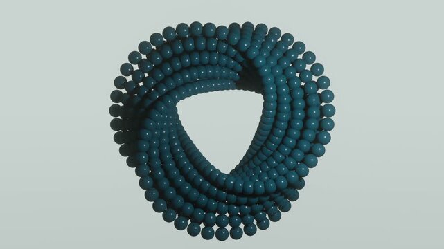 Twisted Blue Bead Coil - This striking image features a tightly coiled string of blue beads