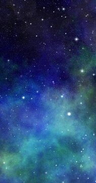 手描きの夜空 アニメーション4K縦長動画