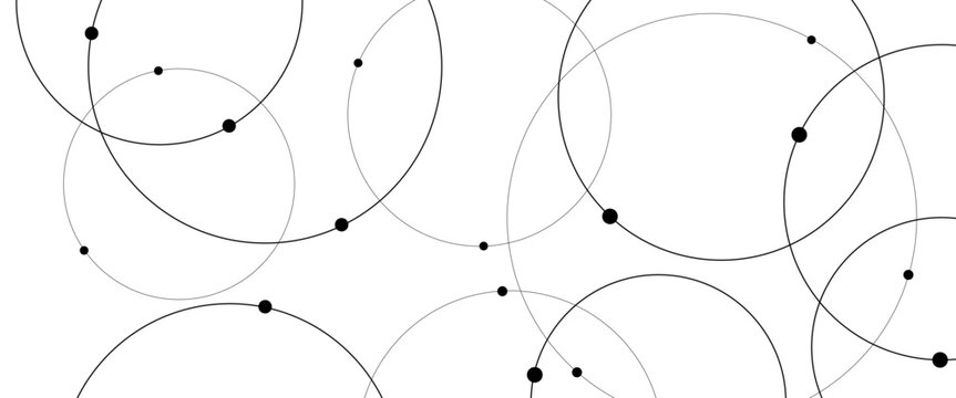 Vector creative technology graphic design element with overlapping circles dots and dashed circles