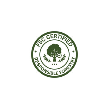 FSC Certified Responsible Forestry Badge for Sustainable Wood and Paper Products