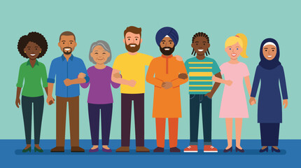 Obraz premium Diverse Group of People Standing Together in Unity.