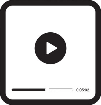 Black and white player interface with play button, progress bar, and timecode also transparent background