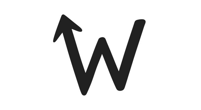 Black Letter W with Upward Arrow.