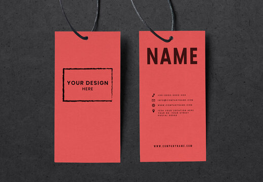 Elegant Red Customizable Tags Mockup PSD