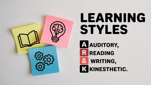 Learning styles, education concepts, auditory, reading & writing, kinesthetic methods
