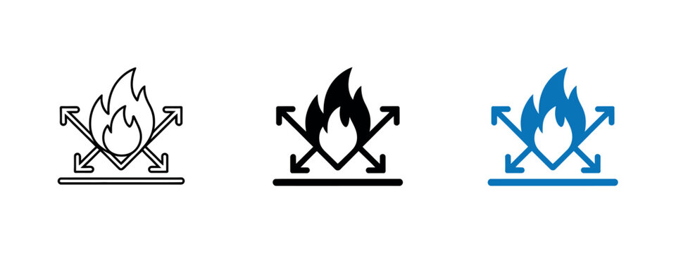 Fire resistant material icon showing protection against fire flame and heat hazard safety symbol vector design illustration