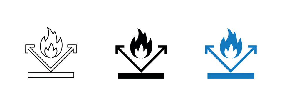 Fireproof fire resistant material icon representing protection and safety with flame heat and burn hazard symbol vector illustration