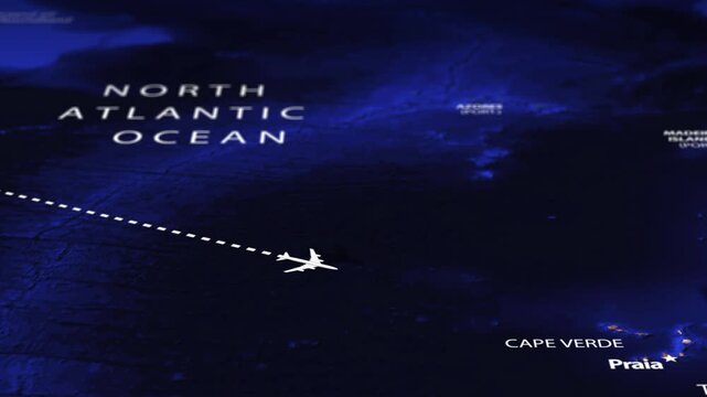 Flight From New York USA to Bissau GUINEA BISSAU with flag pins