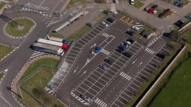 Cars parking area top view