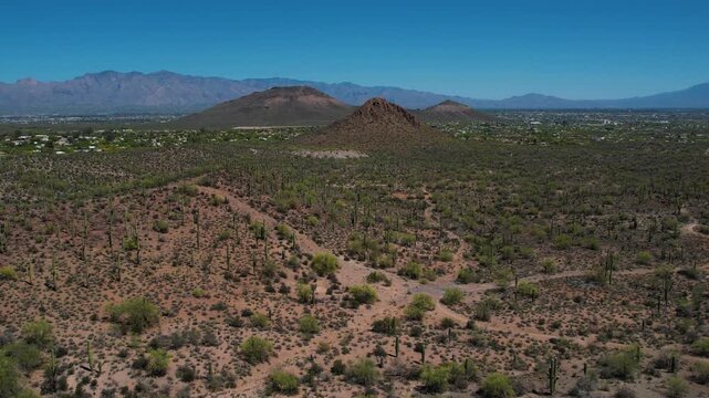 Desert Hiking Trail with city in the background
