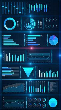Digital Statistics Interface Display Advanced data visualization dashboard with charts and metrics, business analytics themes, financial reporting, corporate presentations, technology demonstrations.