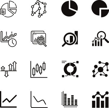Data graph icon vector, analytics chart symbol, business statistics infographic element, modern flat design