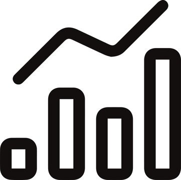 Data graph icon vector, analytics chart symbol, business statistics infographic element, modern flat design