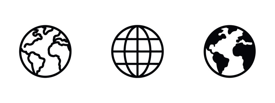 Globe icon set vector illustration featuring web symbols www icon website homepage earth clip art globe symbol design