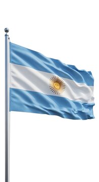 Argentine flag waving a symbol of national pride and south american identity.