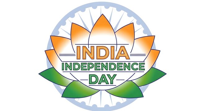 Celebration of india's independence day with a lotus emblem design