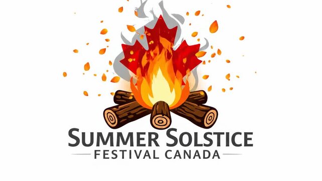 Maple leaf campfire logo for Canadian Summer Solstice Festival