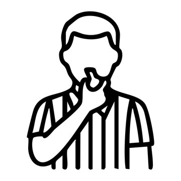Referee Blowing Whistle Icon