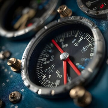 Close-Up of Altimeter and Airspeed Indicator Highlights Classic Aviation Instruments and Mechanical Cockpit Precision