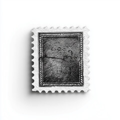 Obraz premium Blank vintage postage stamp sketch isolated on white background.