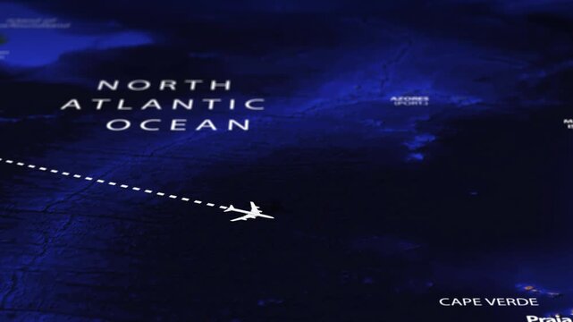 Flight From New York USA to Dakar SENEGAL with flag pins