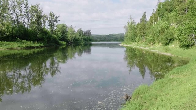 Southern Urals in summer: the Yuryuzan mountain river.