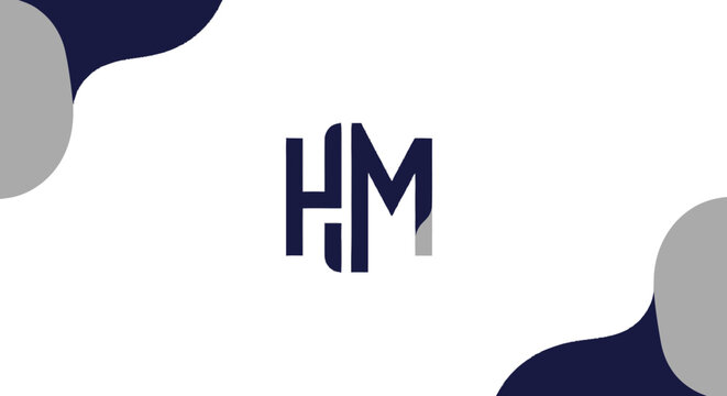 HM Lettermark Logo Design on White Background with Abstract Shapes.