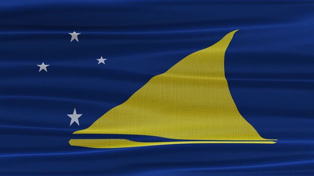 Tokelau flag waving in the wind with high quality fabric texture