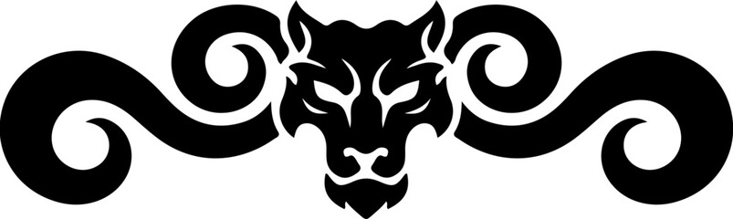 Tribal Panther Head Decorative Motif © Valent Alsy