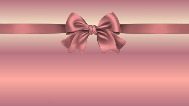 Rose gold gradient pink background, bow background, 