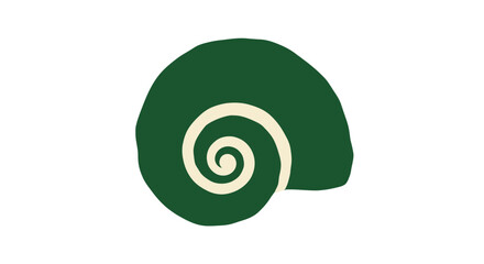 Green Snail Shell Spiral Shape Icon. © labasa